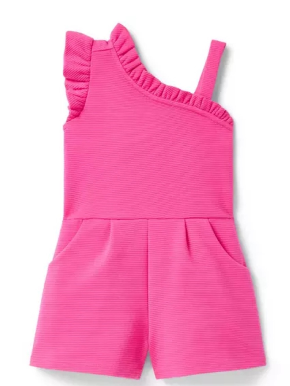 Janie & Jack Textured Ruffle Shoulder Romper
